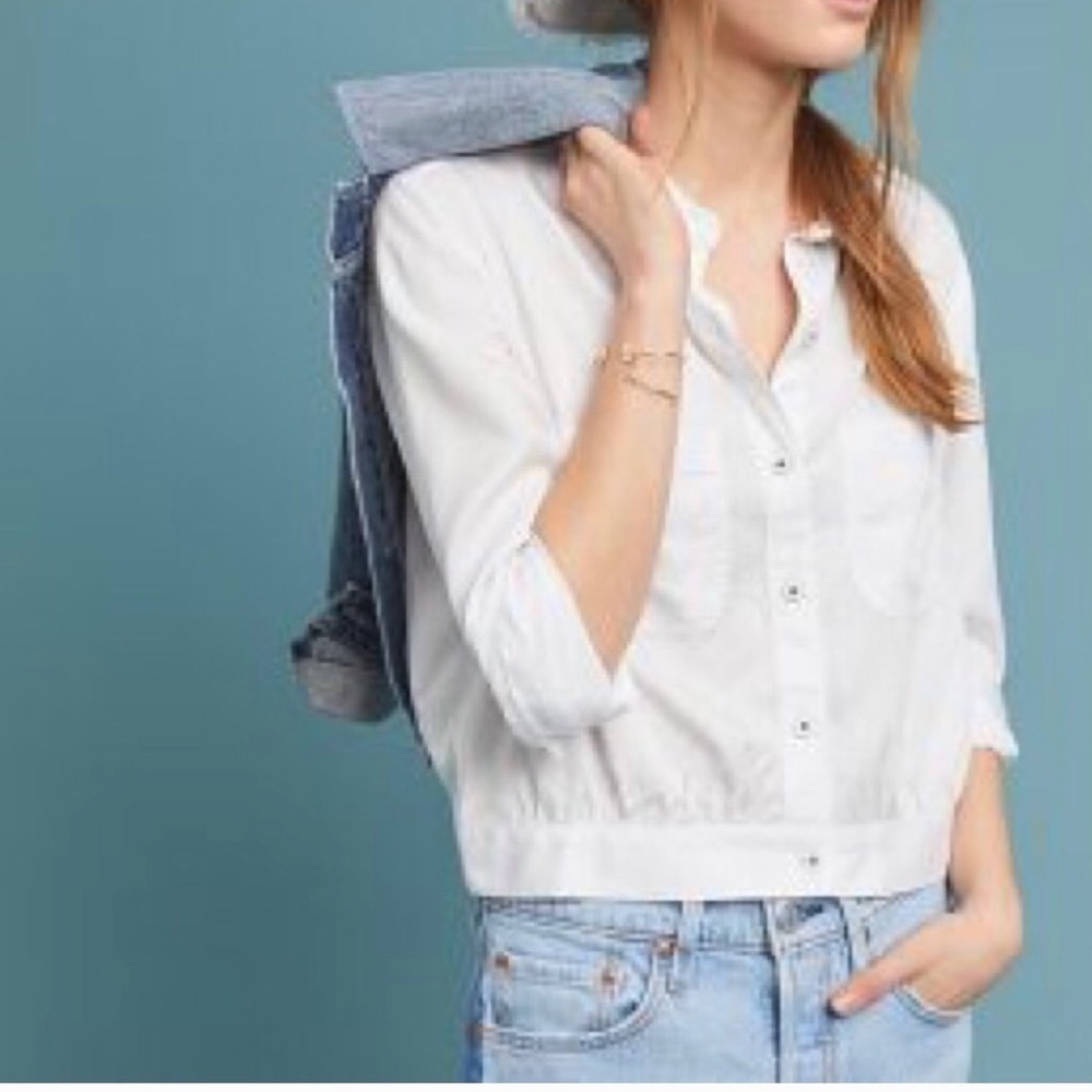 NWT Anthropologie Pilcro Idra white button down